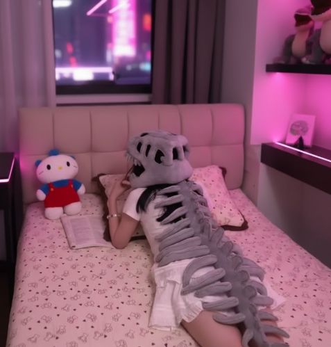 🦴 Realistic Dinosaur Skeleton Plush Costume