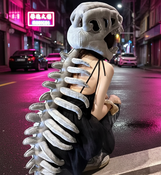 🦴 Realistic Dinosaur Skeleton Plush Costume