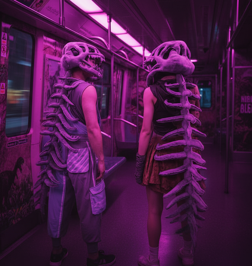 🦴 Realistic Dinosaur Skeleton Plush Costume