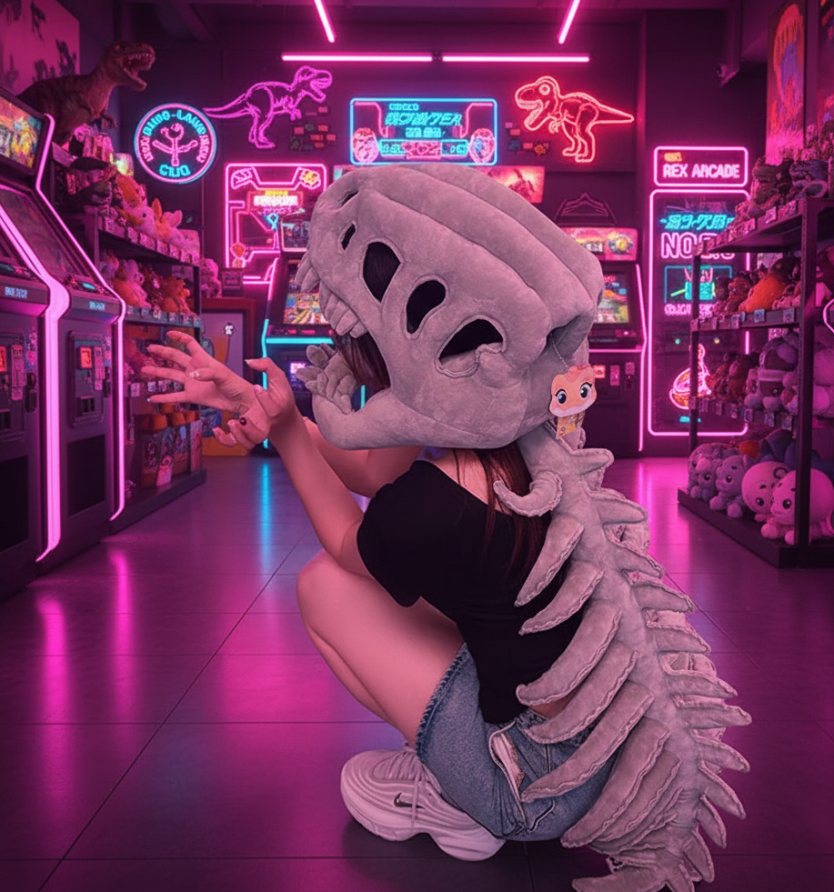 🦴 Realistic Dinosaur Skeleton Plush Costume